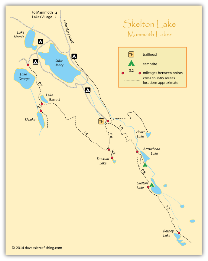 Map of Skelton Lake, Mono County, CA