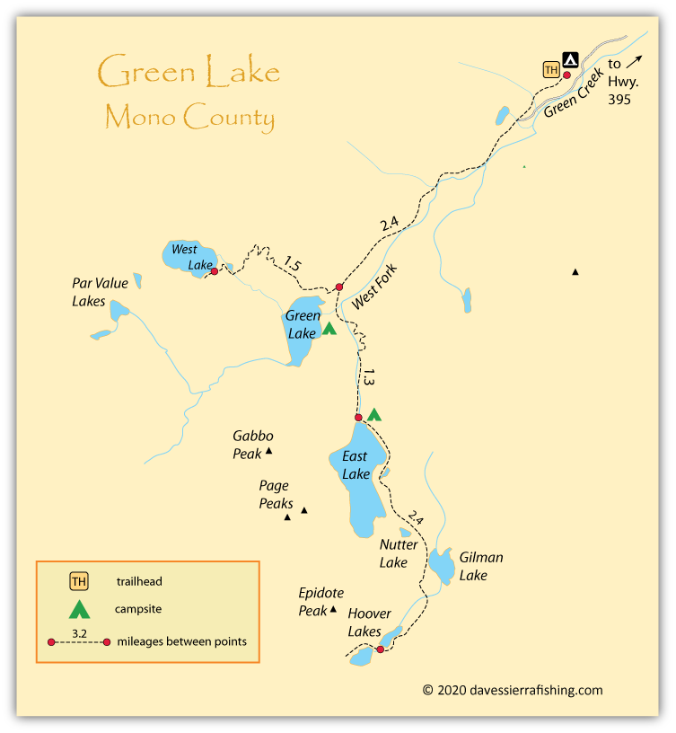 Map of Green Lake, Mono County, CA