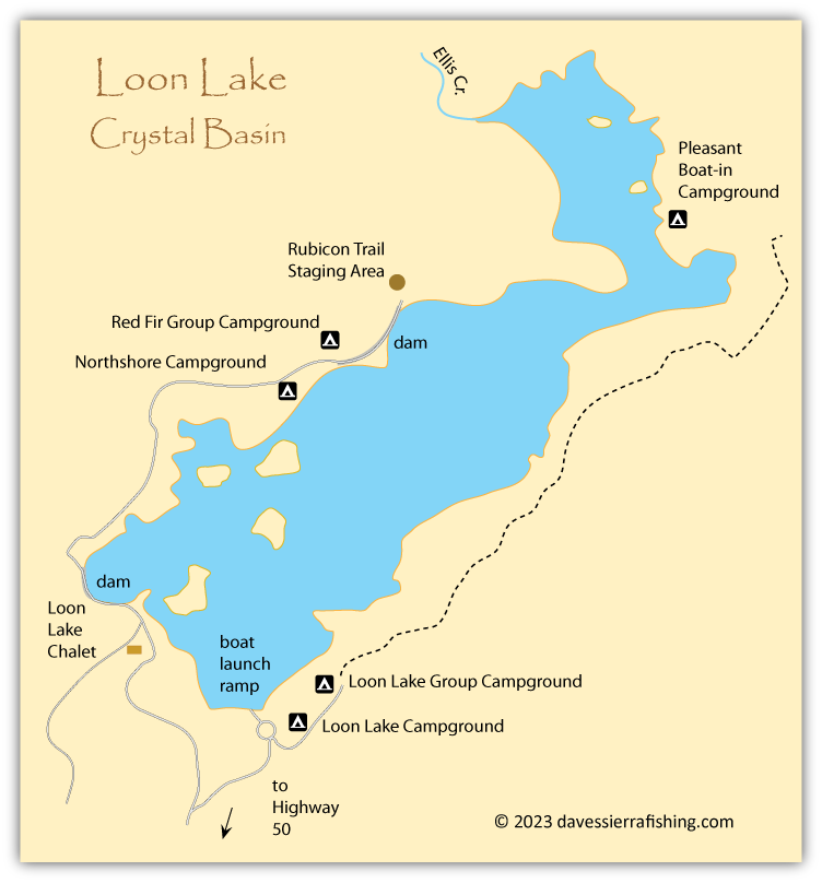 Loon Lake map, Crystal Basin, El Dorado County, California