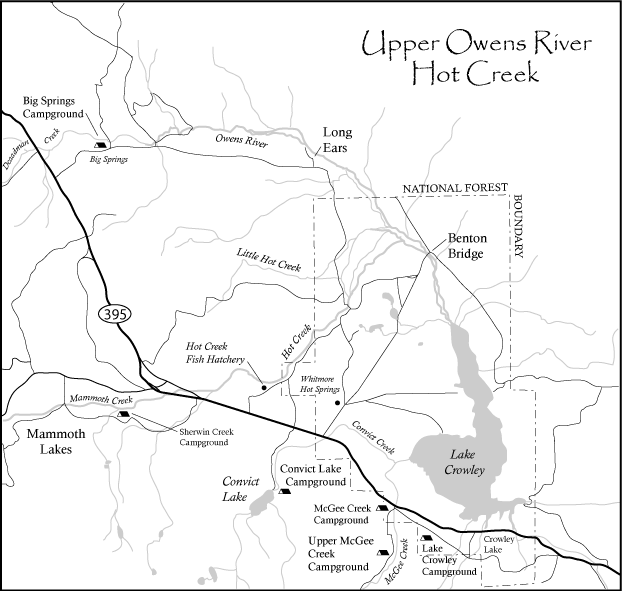 Upper Owens River Fishing Map | Eastern Sierra Fishing Maps